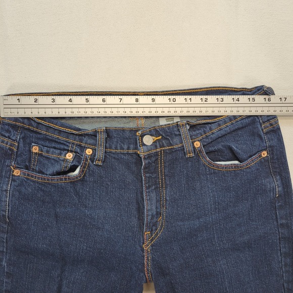 Levis 515 Jeans Womens 12  Blue Bootcut Mid Rise Dark Wash Stretch Y2K Denim - Picture 9 of 11
